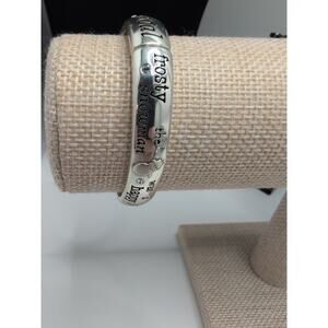 Brighton Frosty the Snowman Lyrics Bangle Bracelet Crystals oval Christmas